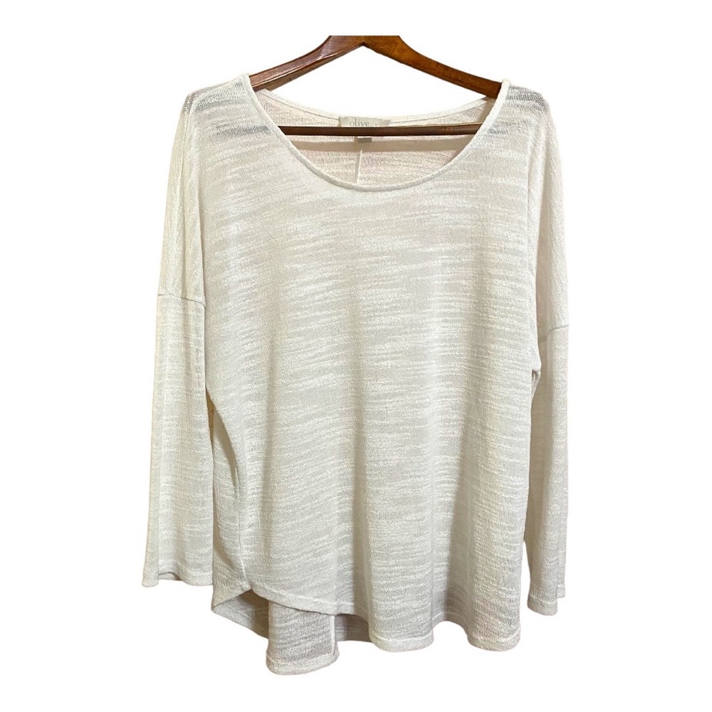 Olive & Oak White Textured Blouse L
